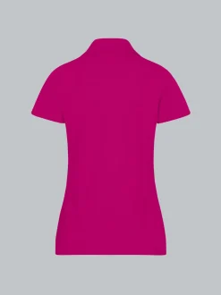 Poloshirt ohne Knopfleiste Magenta