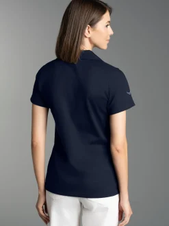 Poloshirt ohne Knopfleiste Navy