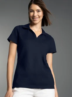 Poloshirt ohne Knopfleiste Navy