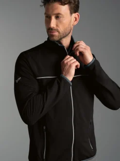 Praktische Sportjacke aus Microfaser Schwarz