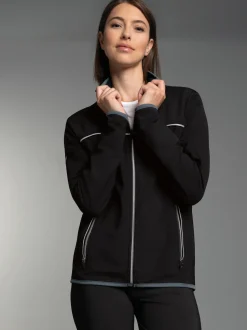 Praktische Sportjacke aus Microfaser Schwarz