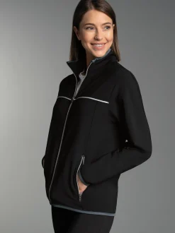Praktische Sportjacke aus Microfaser Schwarz