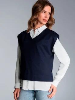 Pullunder mit V-Ausschnitt Navy