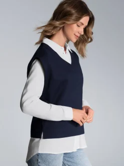 Pullunder mit V-Ausschnitt Navy