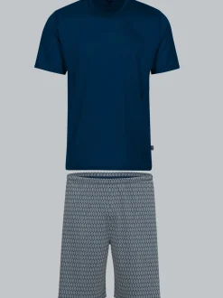 Pyjama im modischem Allover-Muster Night-blue