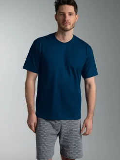 Pyjama im modischem Allover-Muster Night-blue