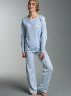 Pyjama mit Allover "Punkt" Muster Horizont