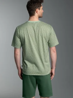 Pyjama mit Allover Tetris Muster Green tea