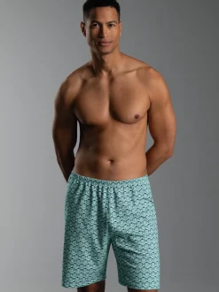 Pyjama Shorts mit Allover-Muster "Äffchen" Gletscher