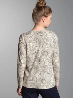 Pyjama-Oberteil mit floralem Allover-Print Natur
