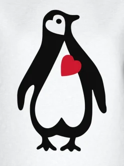 Pyjama-Oberteil mit herzigem Pinguin-Print Weiss