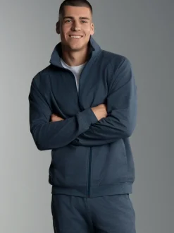 Raglanjacke aus Sweat-Qualität Nightblue-melange