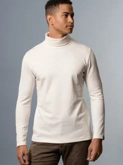 Rollkragenshirt Natur