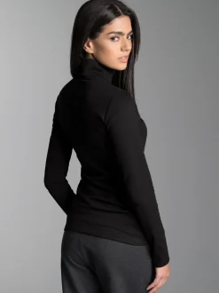 Rollkragenshirt Schwarz