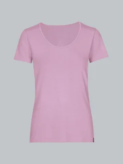 Rundhalsshirt aus Viskose Orchidee