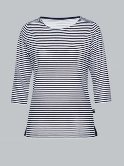 Shirt aus 100% Baumwolle mit 3/4-Arm Navy