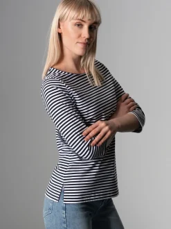 Shirt aus 100% Baumwolle mit 3/4-Arm Navy