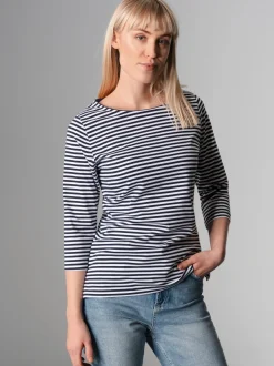 Shirt aus 100% Baumwolle mit 3/4-Arm Navy