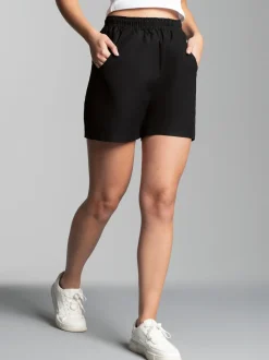 Shorts aus 100% Baumwolle Schwarz