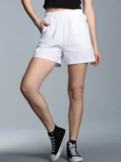 Shorts aus 100% Baumwolle Weiss