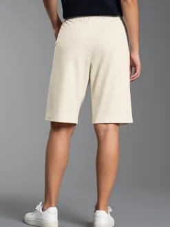 Shorts in Piqué-Qualität mit modischen Falten Natur