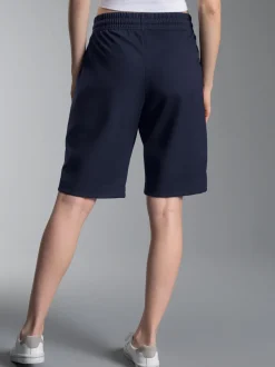 Shorts in Piqué-Qualität mit modischen Falten Navy