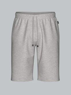 Shorts in strukturierter Sweat-Qualität Grau-melange