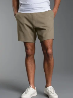 Shorts in Waffel-Optik Taupe