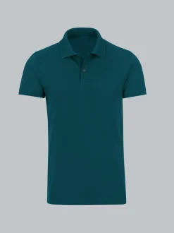 Slim Fit Poloshirt aus DELUXE-Piqué Saphir