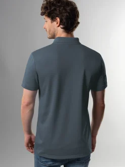 Slim Fit Poloshirt aus DELUXE-Piqué Anthrazit