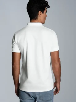 Slim Fit Poloshirt aus DELUXE-Piqué Weiss