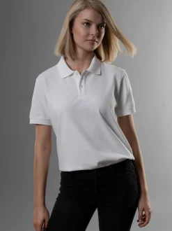 Slim Fit Poloshirt aus DELUXE-Piqué Weiss