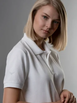 Slim Fit Poloshirt aus DELUXE-Piqué Weiss