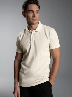 Slim Fit Poloshirt aus DELUXE-Piqué Natur