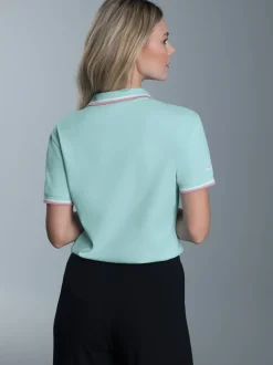 Slim Fit Poloshirt mit kontrastfarbigen Akzenten Gletscher