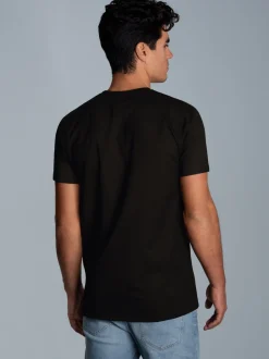 Slim Fit T-Shirt aus DELUXE Baumwolle Schwarz