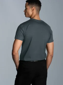 Slim Fit T-Shirt aus DELUXE Baumwolle Anthrazit