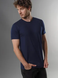 Slim Fit T-Shirt aus DELUXE Baumwolle Navy