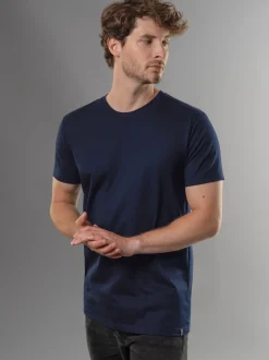 Slim Fit T-Shirt aus DELUXE Baumwolle Navy