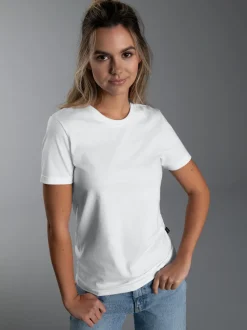 Slim Fit T-Shirt aus DELUXE Baumwolle Weiss