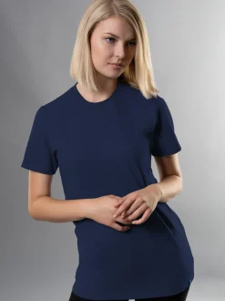 Slim Fit T-Shirt aus DELUXE Baumwolle Navy