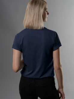 Slim Fit T-Shirt aus DELUXE Baumwolle Navy
