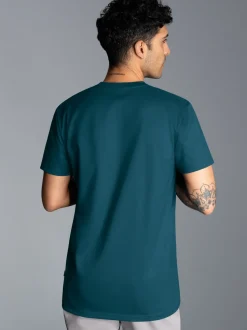 Slim Fit T-Shirt aus DELUXE Baumwolle Petrol