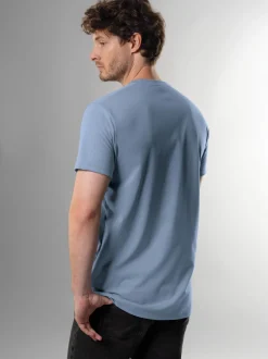 Slim Fit T-Shirt aus DELUXE Baumwolle Pearl-blue