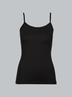 Spaghetti-Trägershirt Schwarz