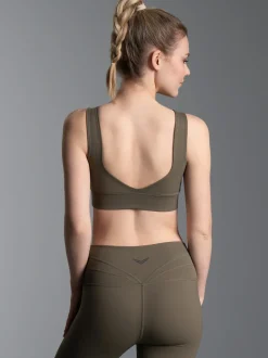 Sport BH mit reflektierender Schwinge Khaki