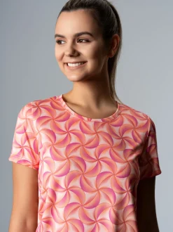 Sport T-Shirt mit modischem Allover-PrintApricot