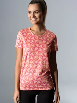Sport T-Shirt mit modischem Allover-PrintApricot