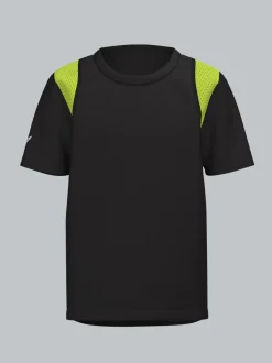 Sport T-Shirt mit Netzeinsätzen Schwarz