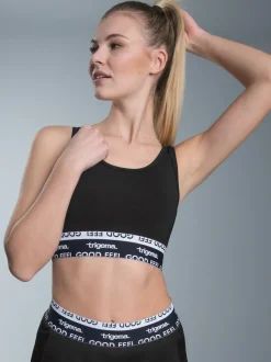 Sport-Bustier mit Elastikbund Schwarz